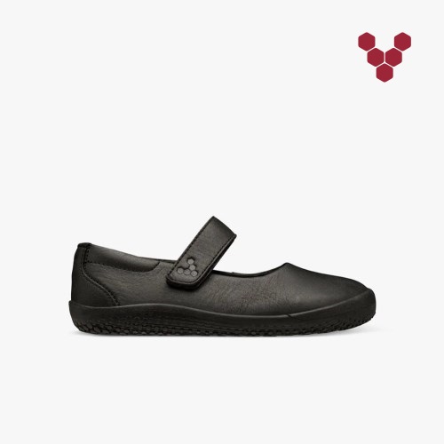 Vivobarefoot Wyn School II Lasten Mary Jane Mustat (FI-AJ2Z)